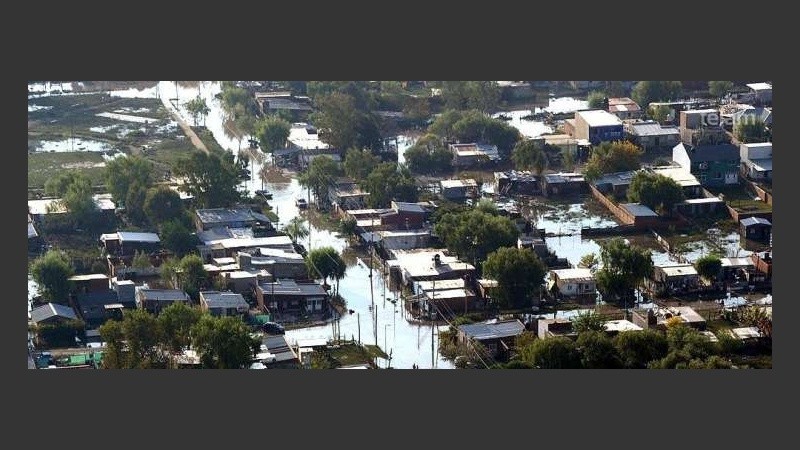 Varias manzanas se inundaron tras las precipitaciones.
