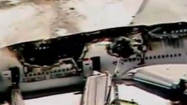 Otra de las fotos de la nave tras el siniestro que fueron tuiteadas.