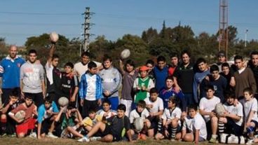 Una postal de una de las primeras actividades en Rosario.