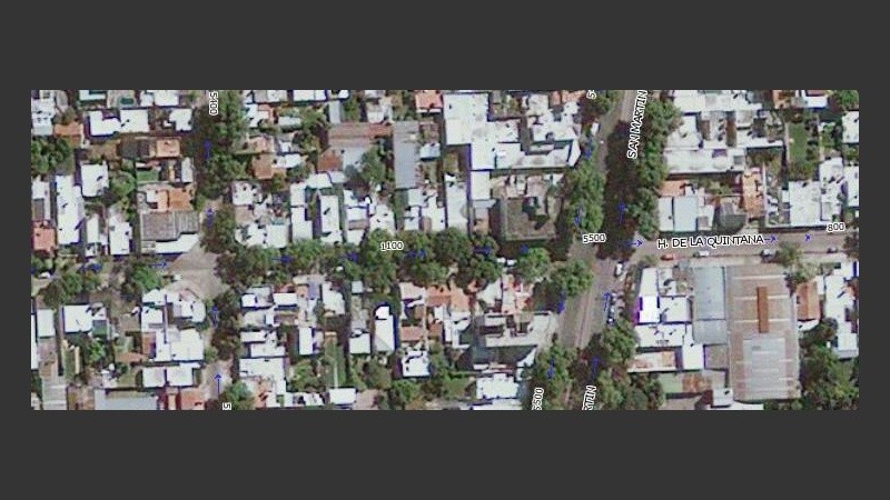 De la Quintana al 1100, la cuadra donde se realizó el despliegue policial.