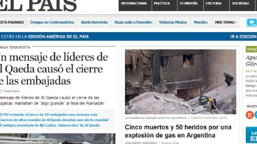 El medio publicó la noticia en la portada.