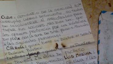 Parte de la carta con la denuncia anónima.