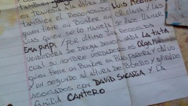 Parte de la carta con la denuncia anónima.