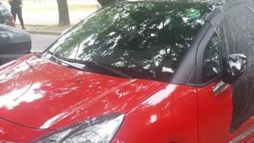 El auto que recibió los balazos.