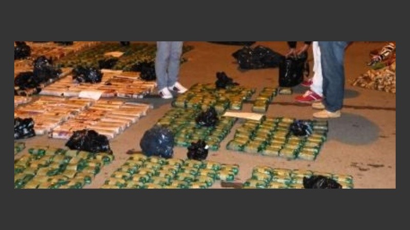 La carga decomisada en Esperanza.