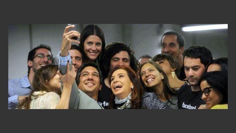 Cristina se mostró sonriente ante cada foto.