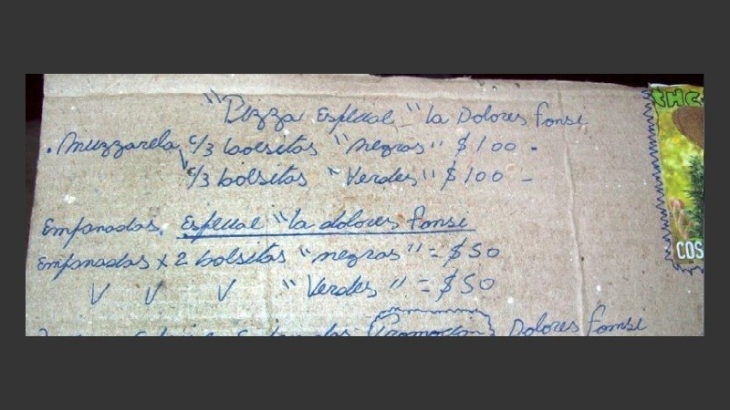 Se secuestró una lista de precios con los productos ofrecidos.