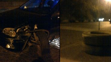 Así quedó uno de los autos afectados.