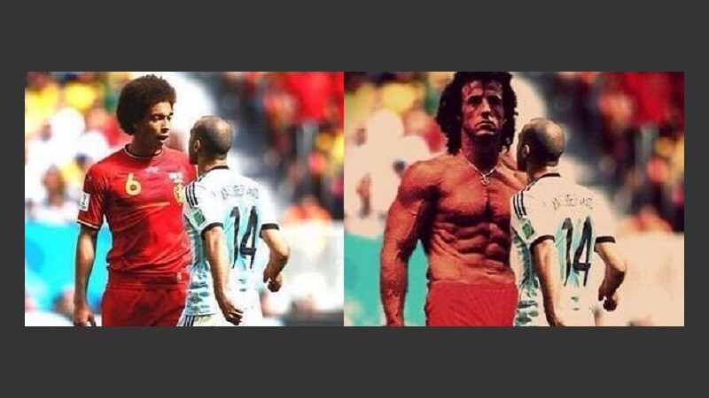 Mascherano se plantó ante Witsel, aunque lo miró de abajo.