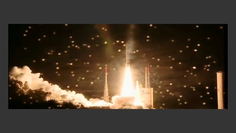 El momento del despegue, a las 18.44 de la Argentina.