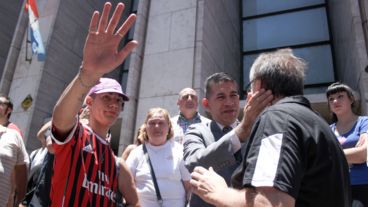 Eduardo Trasante a la salida de Tribunales luego de la sentencia.