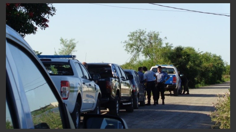 La policía en el lugar del crimen.