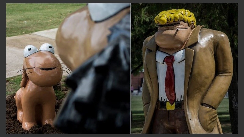 Las esculturas fueron colocadas este sábado en el parque.