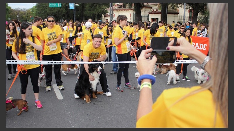 Carrera de perros en el Parque Independencia.