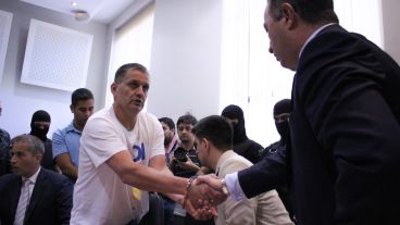 Postales durante el primer día del juicio en Tribunales.