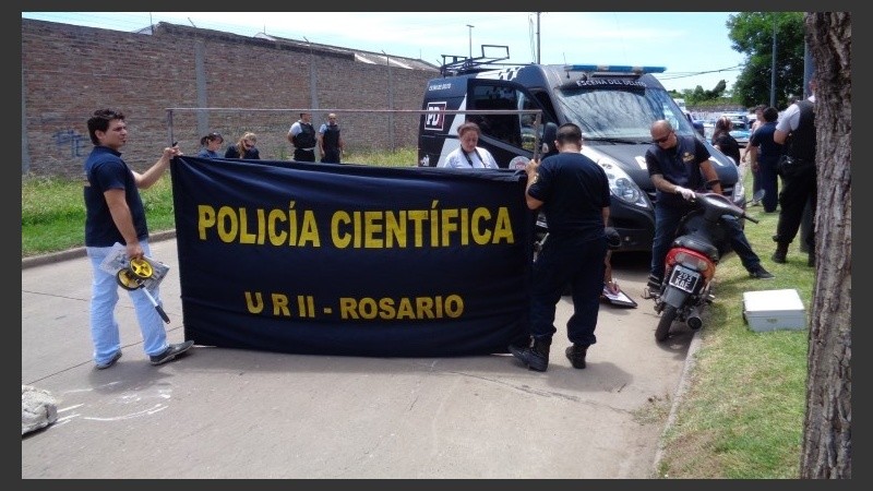 La escena del crimen en zona sur. 