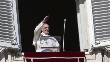 El Papa durante el Ángelus de este domingo.
