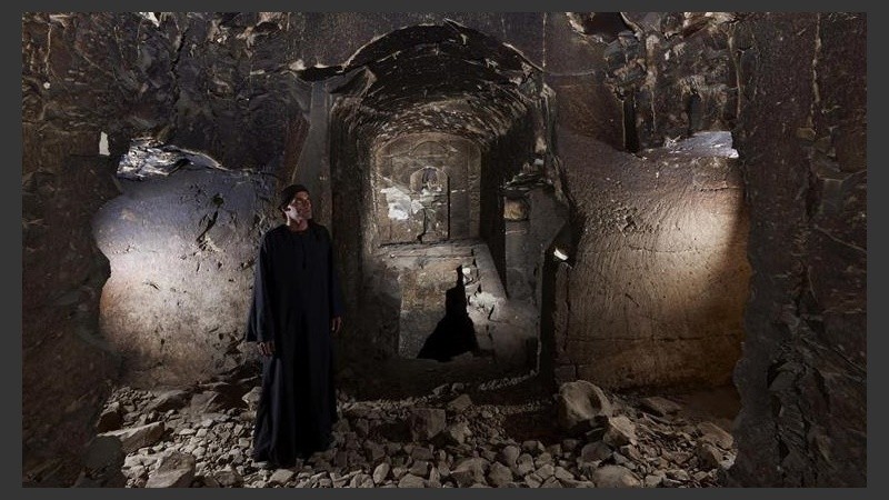 Interior de la réplica de la tumba dedicada al dios Osiris.