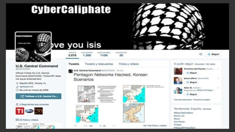 Estado Islámico hackea cuentas Mando Central EEUU