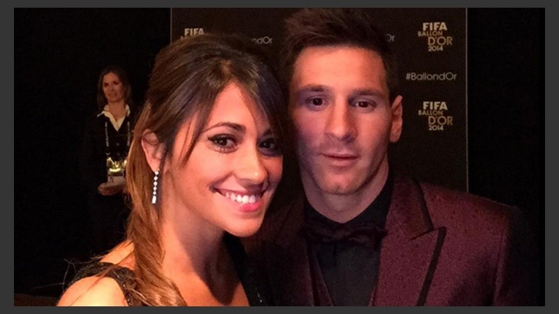 Messi y Antonella en el Balón de Oro.