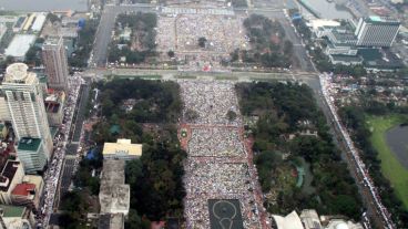 Toma aérea del parque Rizal de Manila, Filipinas.