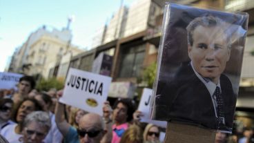 Una foto del fiscal Nisman en uno de los carteles presentes.