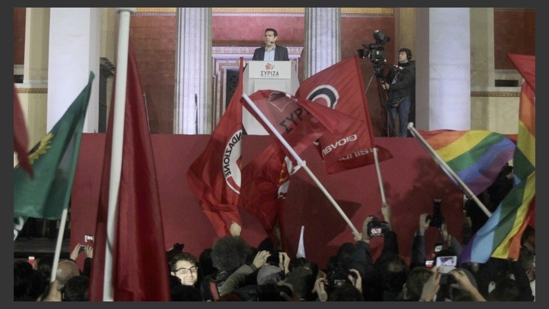 Tsipras, líder de Syriza, habla una vez consumado el triunfo.