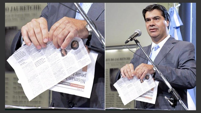 El jefe de Gabinete volvió a cargar contra el diario Clarín. (Télam)