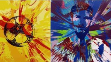 La obra de Damien Hirst, "Beautiful Messi Spin Painting for one in eleven".