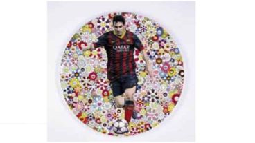 El cuadro "Lionel Messi and a Universe of flowers", de Takashi Murakami.