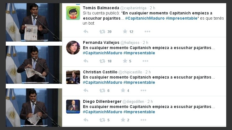 Una aplicación publicó los tuits automáticamente.