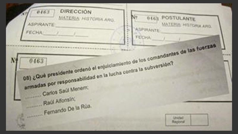 El examen para futuros policías.