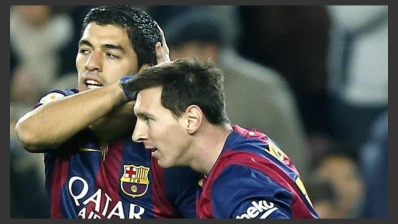 Lionel Messi celabrando el triunfo del equipo.