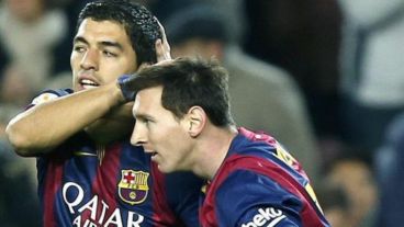 Lionel Messi celabrando el triunfo del equipo.