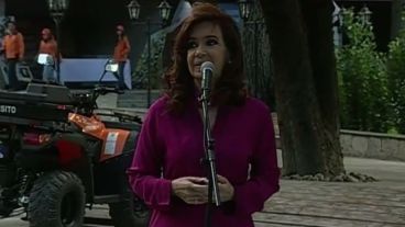 Cristina brindó un breve discurso en El Calafate.