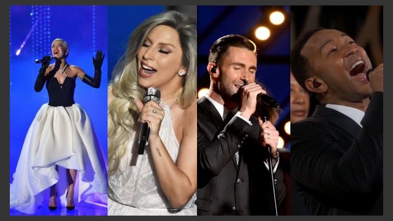 Rita Ora, Lady Gaga, Adam Levine y John Legend, algunos de los artistas en vivo de la gala.