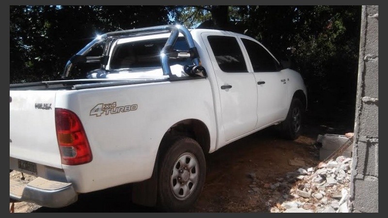 Uno de los vehículos secuestrados.