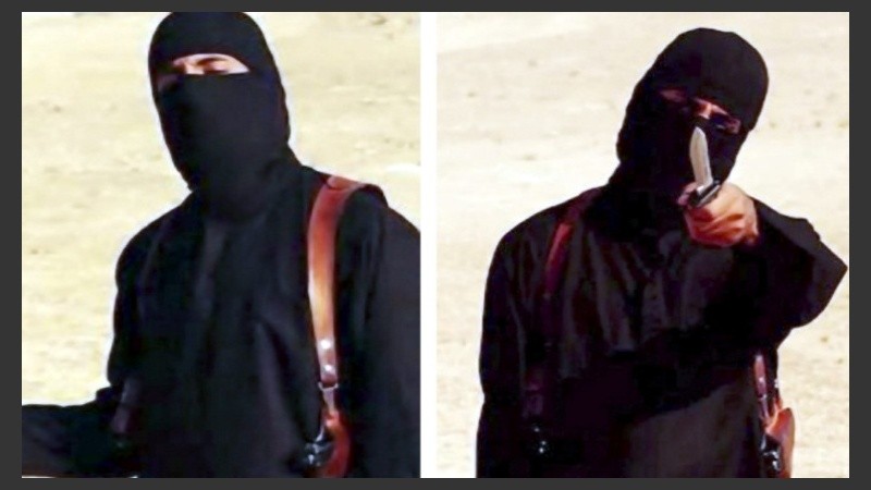 Imágenes facilitadas por el Estado Isámico que muestran al yihadista responsable del asesinato de rehenes, en Siria. 