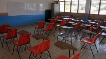 Un aula vacía, la imagen concreta de un paro.
