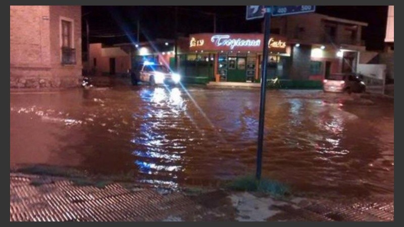 Calles anegadas en San Luis. 