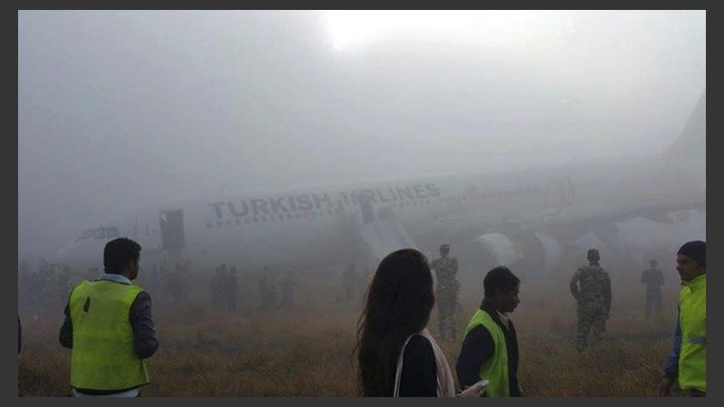 El avión que se accidentó en Nepal. 
