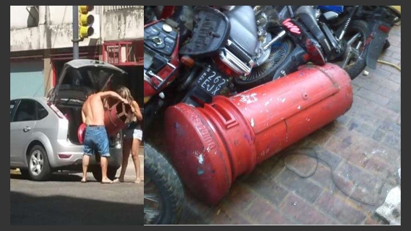 El momento del robo y el buzón en la comisaría.