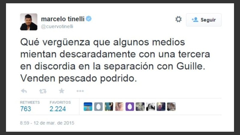 El productor se descargó por Twitter.