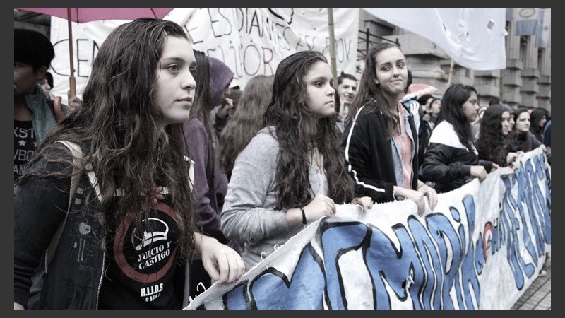 Muchos jóvenes presentes en la movilización.