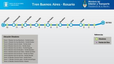 Infografía con mapa de obradores y estaciones.