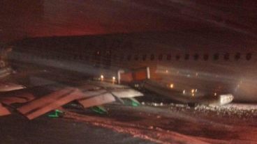 El avión de Air Canada sufrió un despiste.