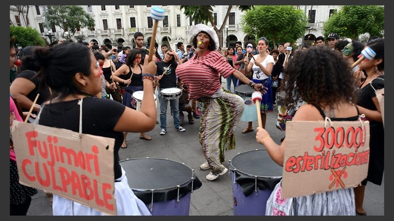 La protesta se  realizó en la capital peruana.