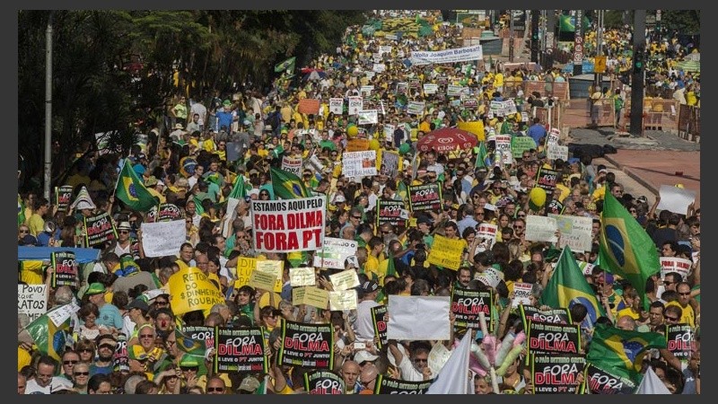 En San Pablo también se sintió la protesta en contra de la gestión de Dilma.