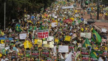 En San Pablo también se sintió la protesta en contra de la gestión de Dilma.