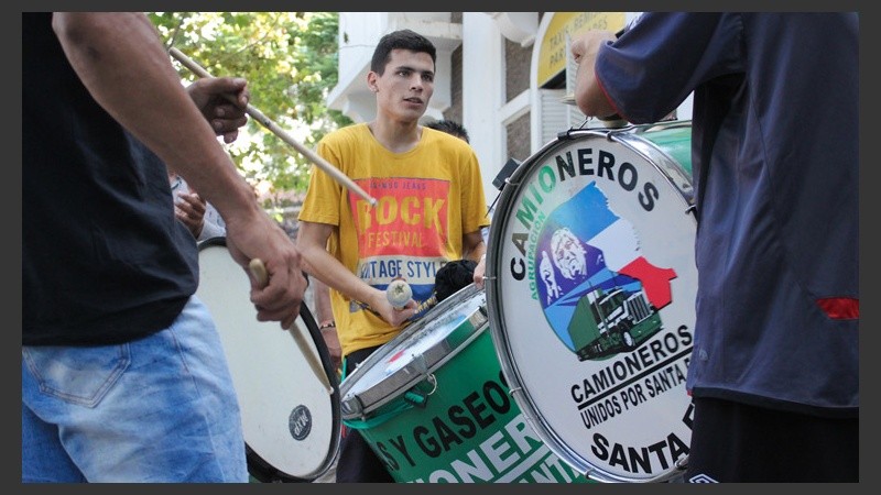 Un sector de camioneros que responde a Hugo Moyano participó de la marcha.
